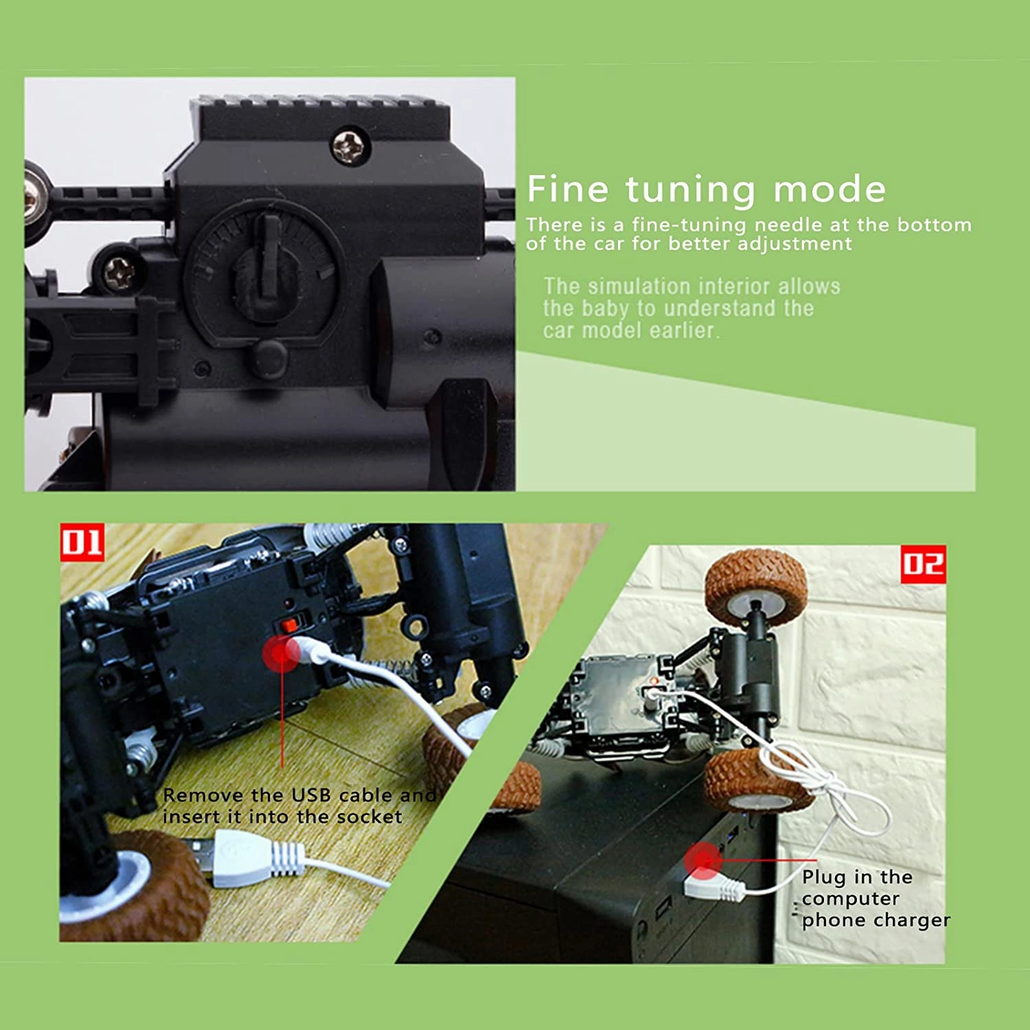 Remote Control Raptor Monster Truck 1:18 Scale Motion Climbing Cross Country RC Toy Car