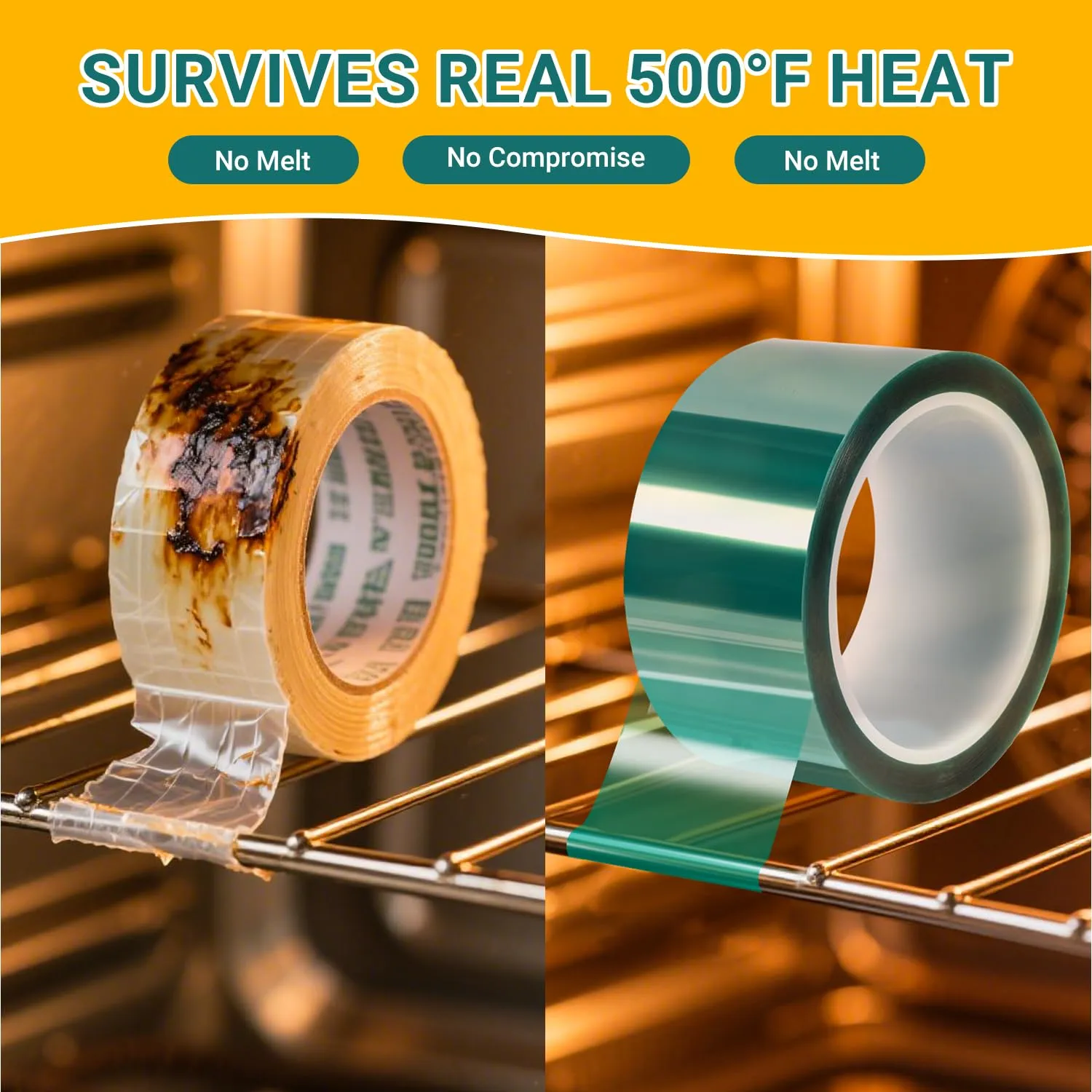 Resin Tape for Epoxy Resin Molding - 2" x110' for High Temp Resin Tape | 500°F Heat Resistant, Green Silicone Adhesive | DIY & Powder Coating - 2 Pack