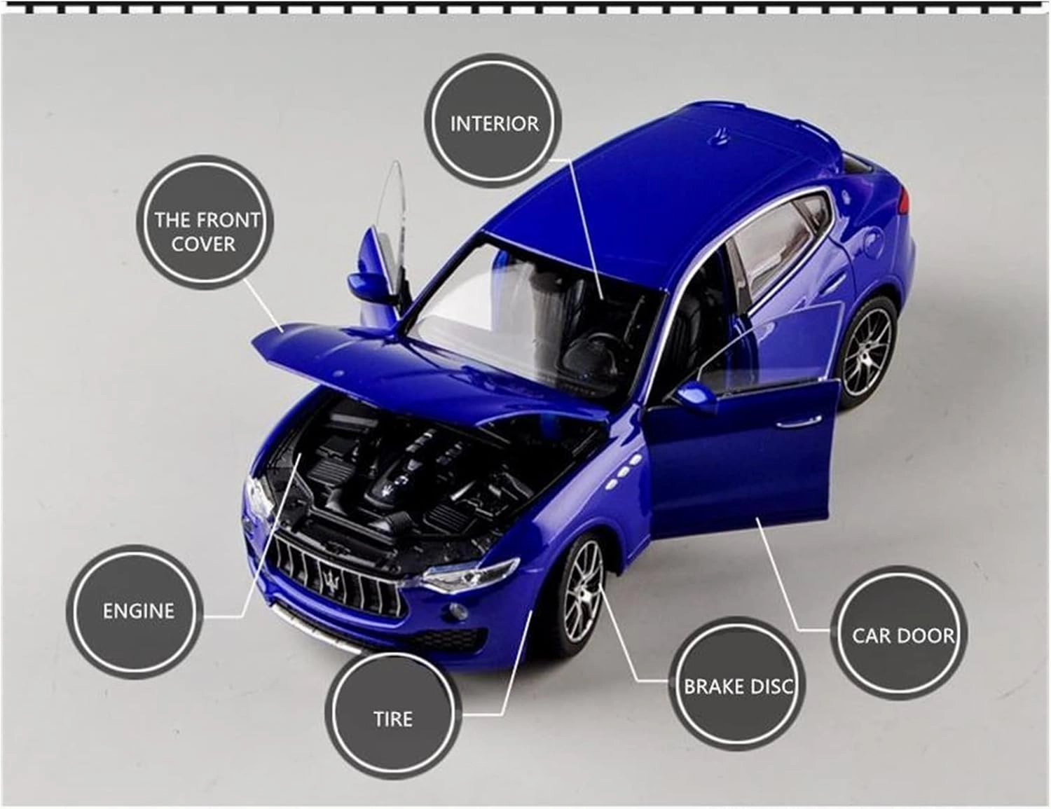 Resin Car Vehicle Model Fit for Maserati Levante 1 24 Alloy Die-cast Car Model Decoration Display Boys Toy Gift Collection Festive Deluxe Gift(Gold)