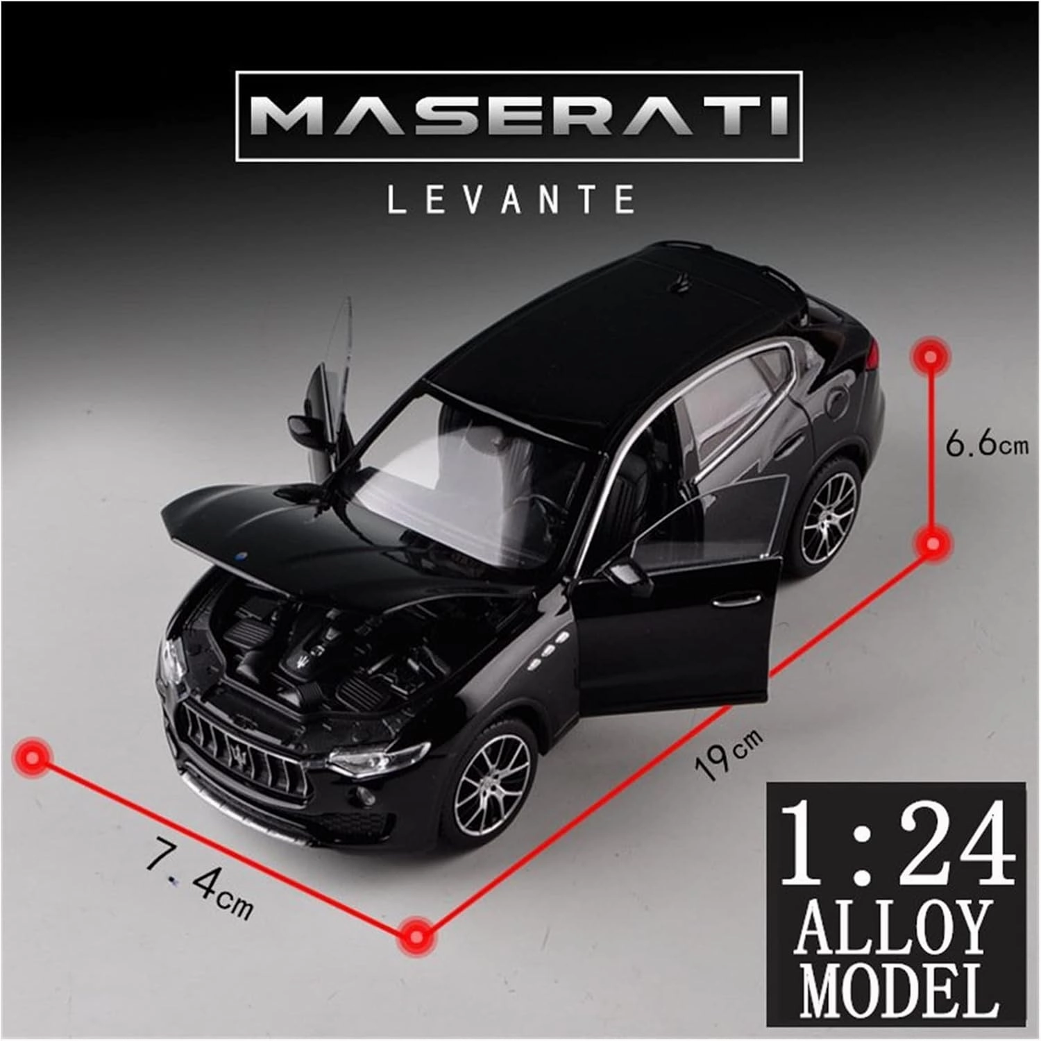 Resin Car Vehicle Model Fit for Maserati Levante 1 24 Alloy Die-cast Car Model Decoration Display Boys Toy Gift Collection Festive Deluxe Gift(Gold)