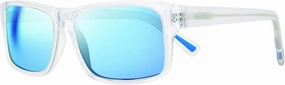 Revo Sunglasses Finley: Polarized Lens with Eco-Friendly Rectangle Frame, Crystal Frame with Blue Water Nylon Lens
