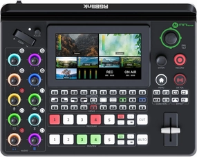 RGBlink mini-Edge, All in One Video Mixer Switcher 4K Multi-Cam PTZ Controller with 8-Ch Audio Input, 5-Ch Video Input Video Production Solution for Live Streaming, Podcasting, Content Creation...
