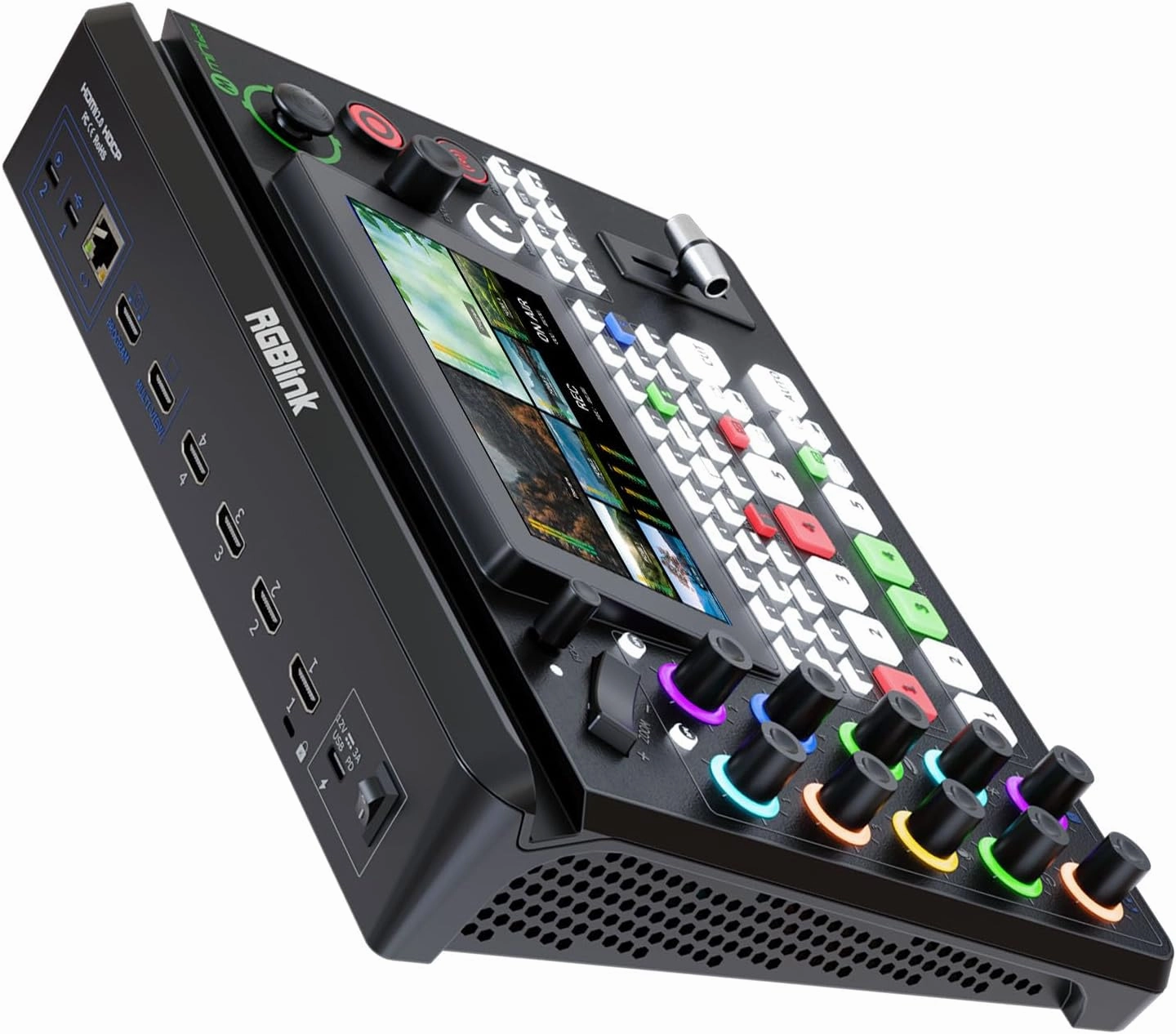 RGBlink mini-Edge, All in One Video Mixer Switcher 4K Multi-Cam PTZ Controller with 8-Ch Audio Input, 5-Ch Video Input Video Production Solution for Live Streaming, Podcasting, Content Creation...