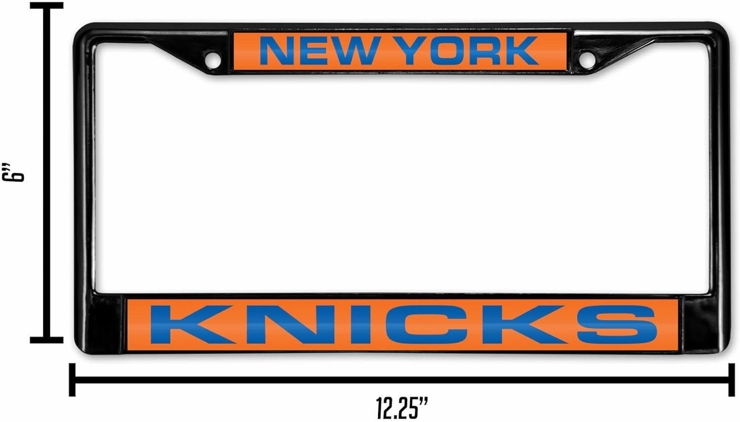 Rico Industries NBA Black Laser Cut Chrome Frame 12" x 6" Black Laser Cut Chrome Frame - Car/Truck/SUV Automobile Accessory