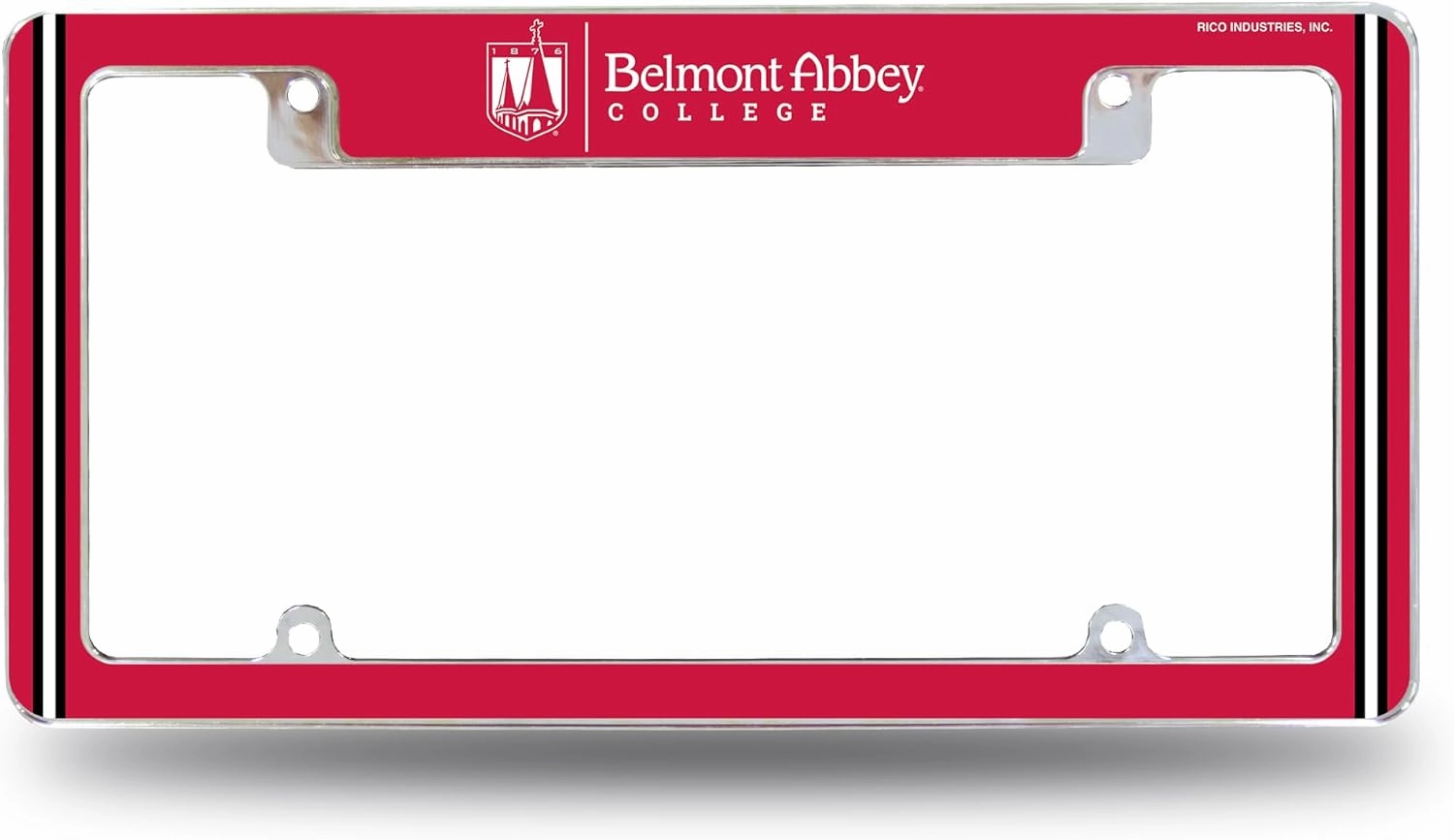 Rico Industries NCAA Belmont Abbey Crusaders 12" x 6" Chrome All Over Automotive License Plate Frame for Car/Truck/SUV