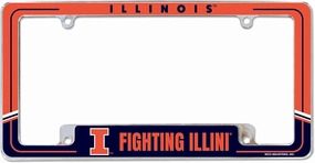 Rico Industries NCAA Two-Tone 12" x 6" Chrome All Over Automotive License Plate Frame for Car/Truck/SUV