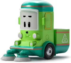 Robocar Poli, Cleany DIE-CAST Metal Toy Cars, Broomstown Sweeper Truck Toys, Mini Model Vehicle Party Birthday Gifts for Toddlers Age 1-5 Boys Girls