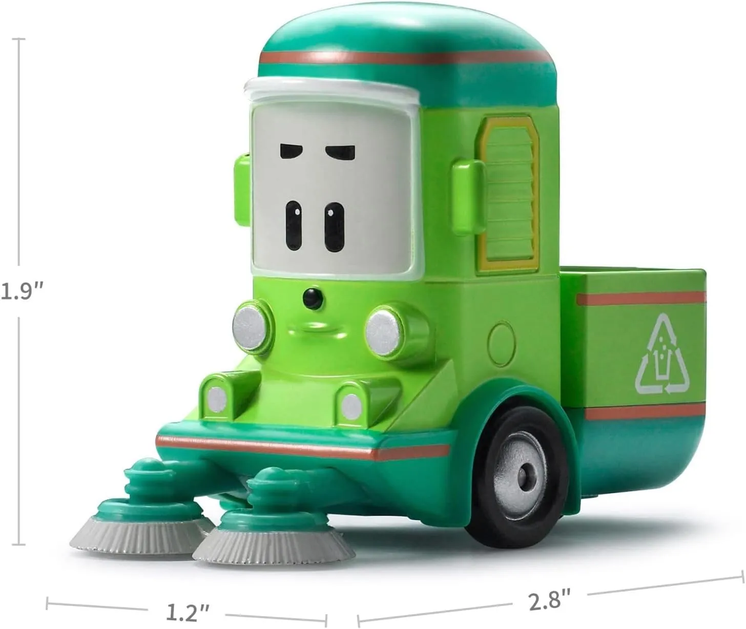 Robocar Poli, Cleany DIE-CAST Metal Toy Cars, Broomstown Sweeper Truck Toys, Mini Model Vehicle Party Birthday Gifts for Toddlers Age 1-5 Boys Girls
