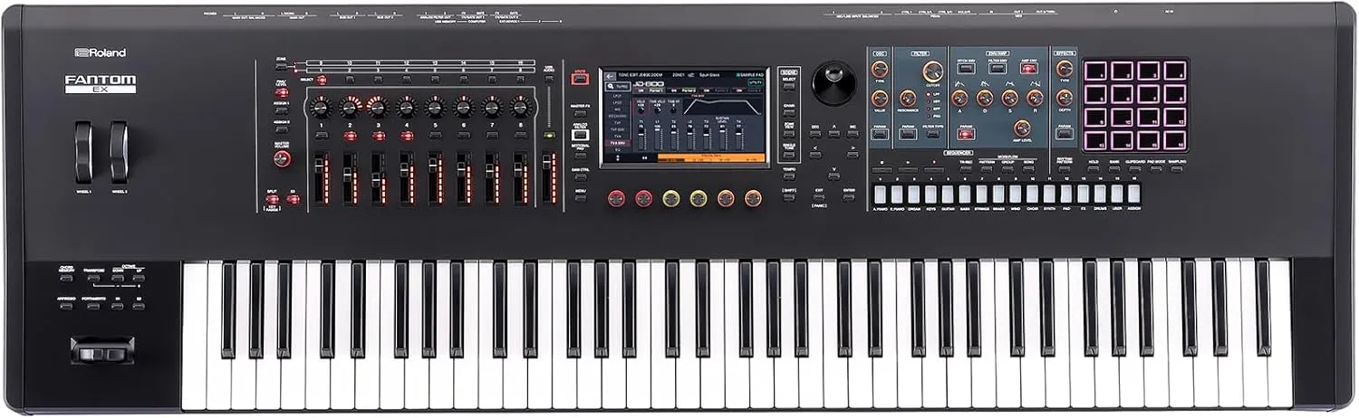 Roland FANTOM 7 EX Synthesizer | Midline FANTOM with 76 Synth-Action Keys | Updated & Enhanced with the Latest Technology | Advanced Sound Engines | Over 7000 Onboard Sounds | Deep DAW Integration