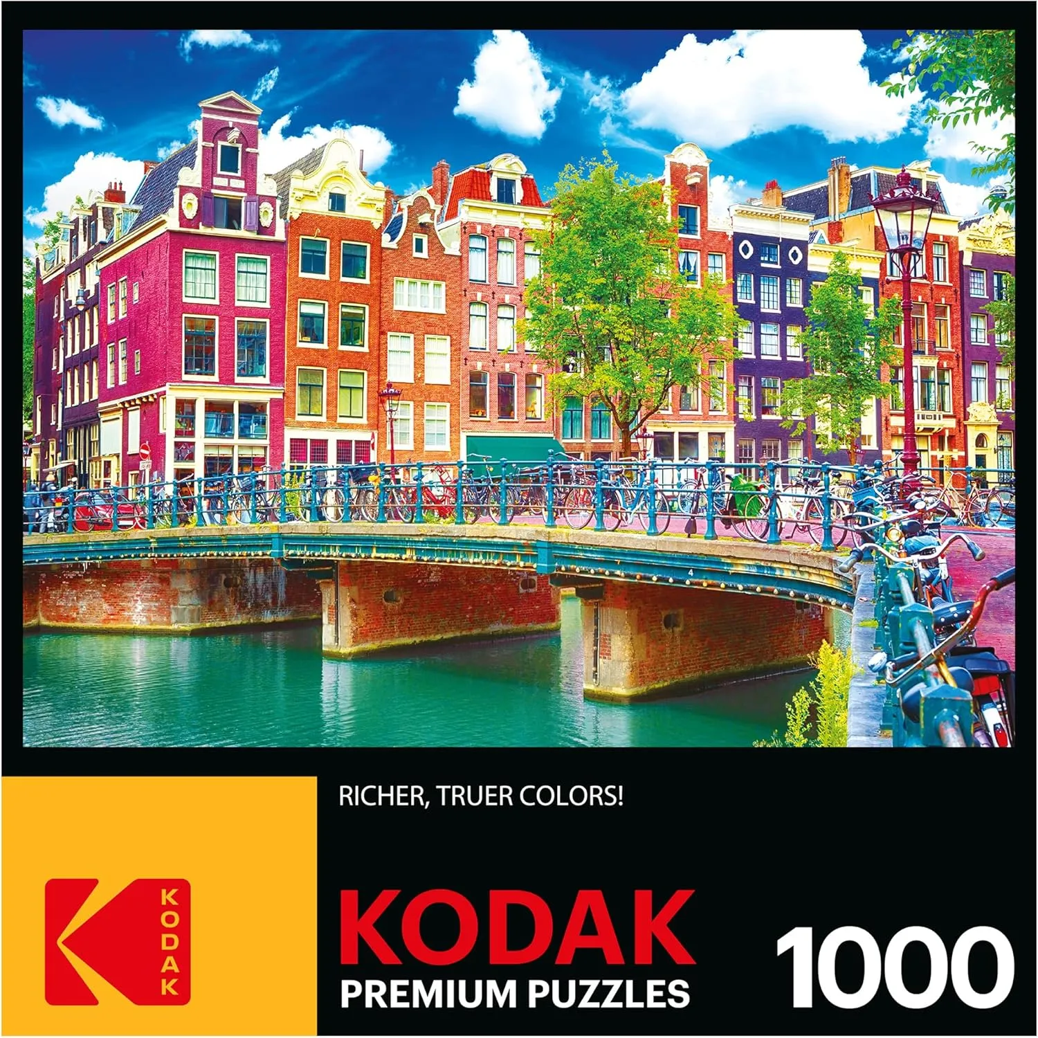 RoseArt - Kodak Premium - Colorful Waterfront Buildings, Amsterdam - 1000 Piece Jigsaw Puzzle for Adults