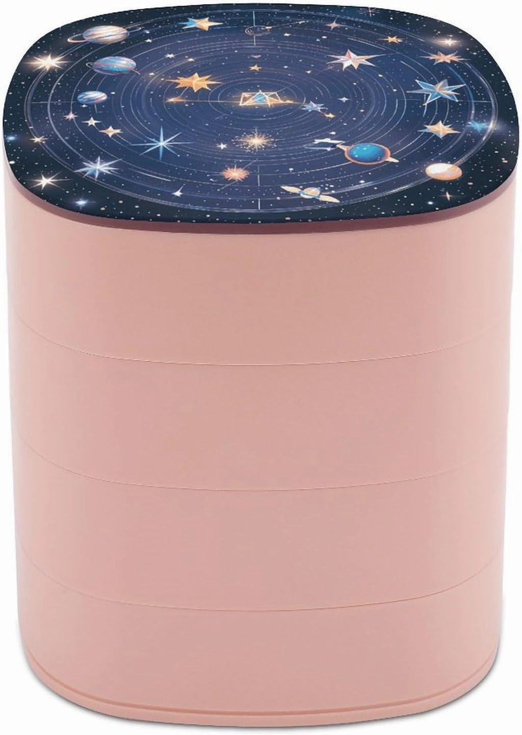 Rotating Jewelry Box Jewelry Organizer Constellations Cosmic Galaxies Small Jewelry Storage Box with Lid Travel Jewelry Tray Holder for Rings Bracelets Earrings Necklace