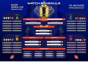 Rugby world cup wall chart 2023 - A2 Size Premium Wall Chart Poster Planner - Includes 20 Teams Group Stage and Knockout Final Track All Matche Results Wall Calendar (A2-Folded) Uk times by Giftinghouse.