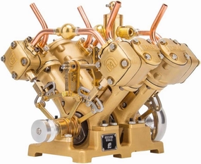 RW-V4 Engine Kit for Adults, Mini Reciprocating Steam Engine Motor Model, STEM Metal Mechanical Engine That Works - RTR