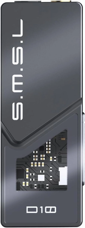 S.M.S.L D10 Headphone Amplifier USB Potrable Dac with 3.5mm & 4.4mm Balacnced Dual Mini Audio Amp Outputs Support 500mw 16ΩDSD256 PCM 32bit/384khz Hi-Res Earphone Amp for Smartphones/PC/Laptops (Grey)