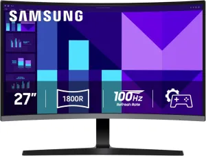 SAMSUNG 27-inch S3 (S39GD) FHD 100Hz Curved Monitor, Game Mode, Eye Saver Mode, Multiple Connectivity with HDMI Port, LS27D396GANXZA, 2025