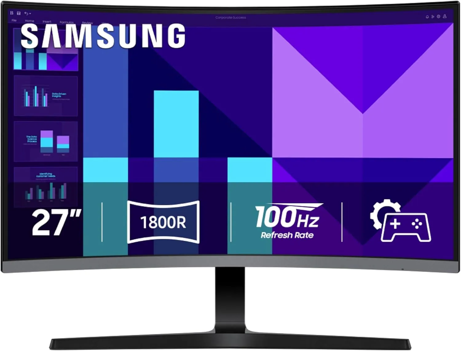 SAMSUNG 27-inch S3 (S39GD) FHD 100Hz Curved Monitor, Game Mode, Eye Saver Mode, Multiple Connectivity with HDMI Port, LS27D396GANXZA, 2025