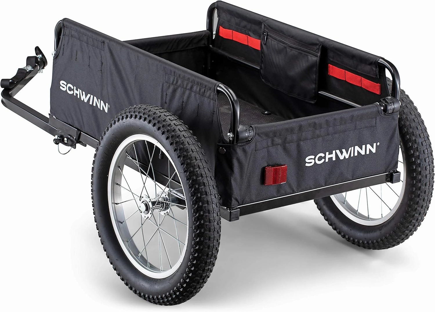 Schwinn Daytripper and Porter Cargo Bike Trailer, 100 lbs. Max Weight Capacity, Collapsible Frame, Tow Behind Rear Trailer, Air-Filled Tires, Not for Kids or Animals, Bicycle Accessories