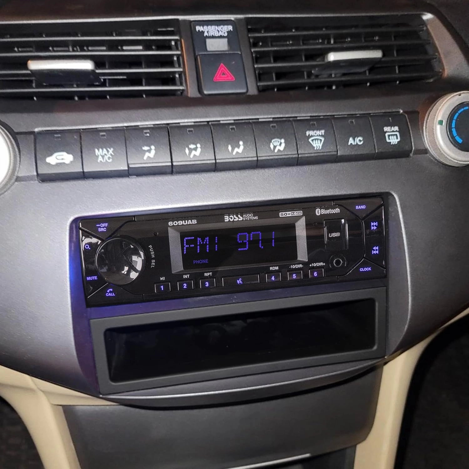 Scosche HA1707DGB Compatible with 2008-12 Honda Accord ISO Double DIN & DIN Pocket Dash Kit; Dk Gray