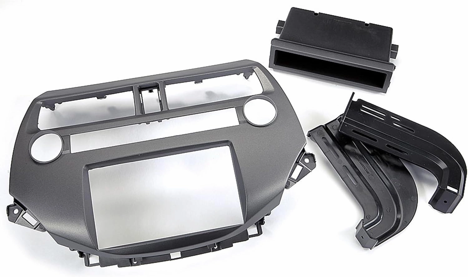 Scosche HA1707DGB Compatible with 2008-12 Honda Accord ISO Double DIN & DIN Pocket Dash Kit; Dk Gray