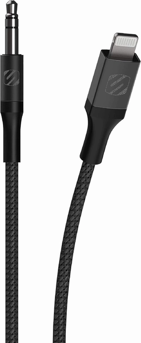 Scosche i3AUXB4SG-SP MFi Certified Hookup Premium Lightning to AUX Braided Audio Cable, 4 Feet, Space Gray