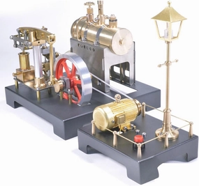 SE-01 Steam Engine Kit That Runs, Metal Steam Engine Model Kit, Stationary Beam Engine Model, Mechanical DIY Assembly Steam Engine Generator and Lamp, Science Kit Gift