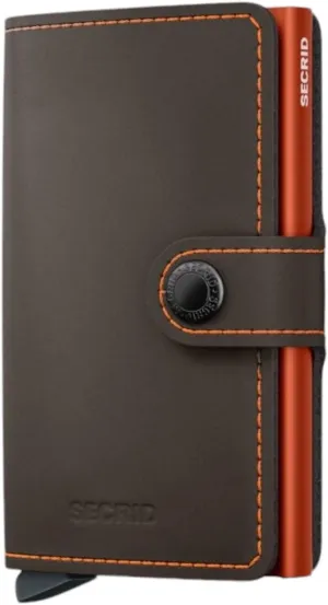 Secrid Mini Wallet Mat, Truffle & Orange, Modern