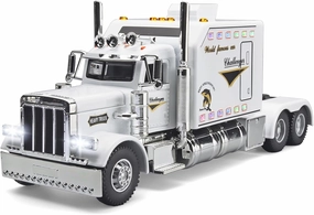 Semi Truck Toys for Boy Heavy Trucks,Metal Diecast Trucks Model Pull Back Cars with Light and Sound,Truck and Trailer Toys for Boys,Toy Trucks for Boys Age 4-7(White)