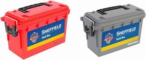 Sheffield 12636 and 12628 Field Boxes, Pistol/Rifle/Shotgun Ammo Storage Boxes, Tamper-Proof Locking Ammo Cans, Water Resistant, Stackable