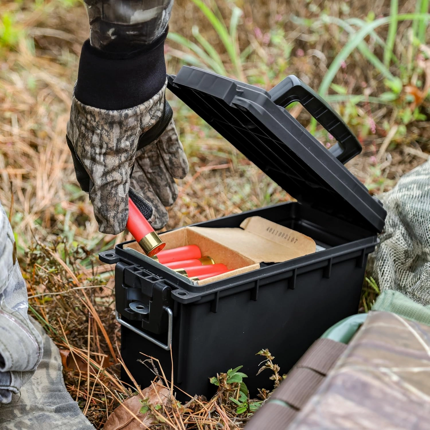 Sheffield 12790 2-Pack Ammo Storage Box, Stackable .30 Cal Field Boxes, Water and Dust Resistant, Lockable Storage Box with Handle, Secures Hunting Gear, Supplies, and Bullets, Made in The USA, Black