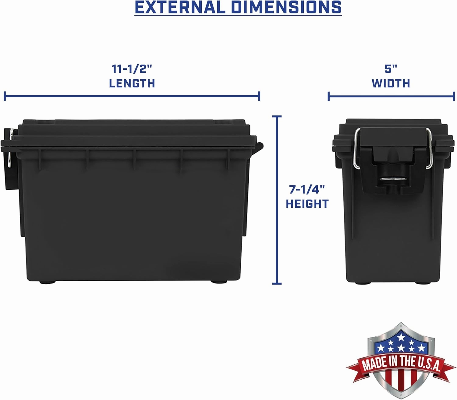 Sheffield 12790 2-Pack Ammo Storage Box, Stackable .30 Cal Field Boxes, Water and Dust Resistant, Lockable Storage Box with Handle, Secures Hunting Gear, Supplies, and Bullets, Made in The USA, Black