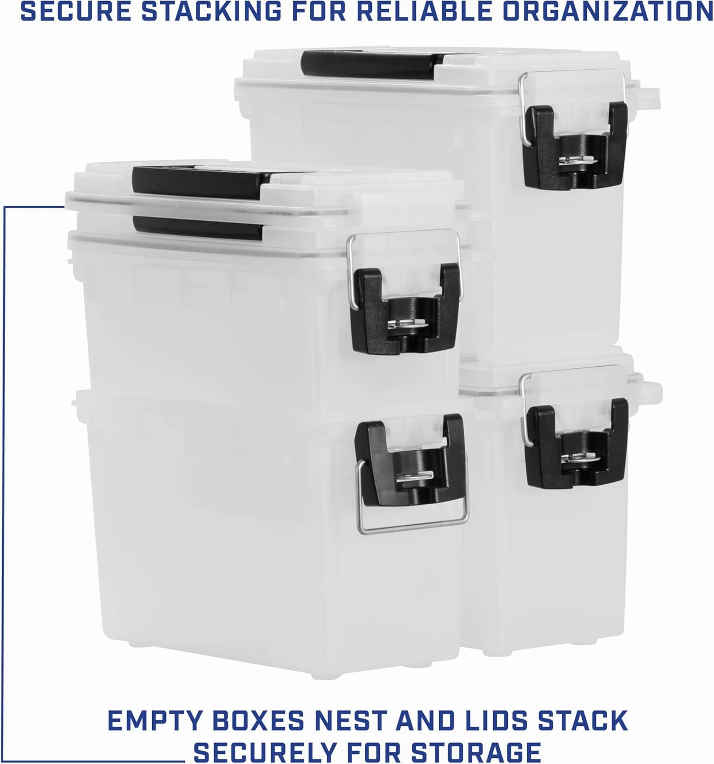 Sheffield 12793 2-Pack Ammo Storage Box, Stackable .30 Cal Field Boxes, Water and Dust Resistant, Lockable Storage Box with Handle, Secures Hunting Gear, Supplies, and Bullets, Made in The USA, Frost