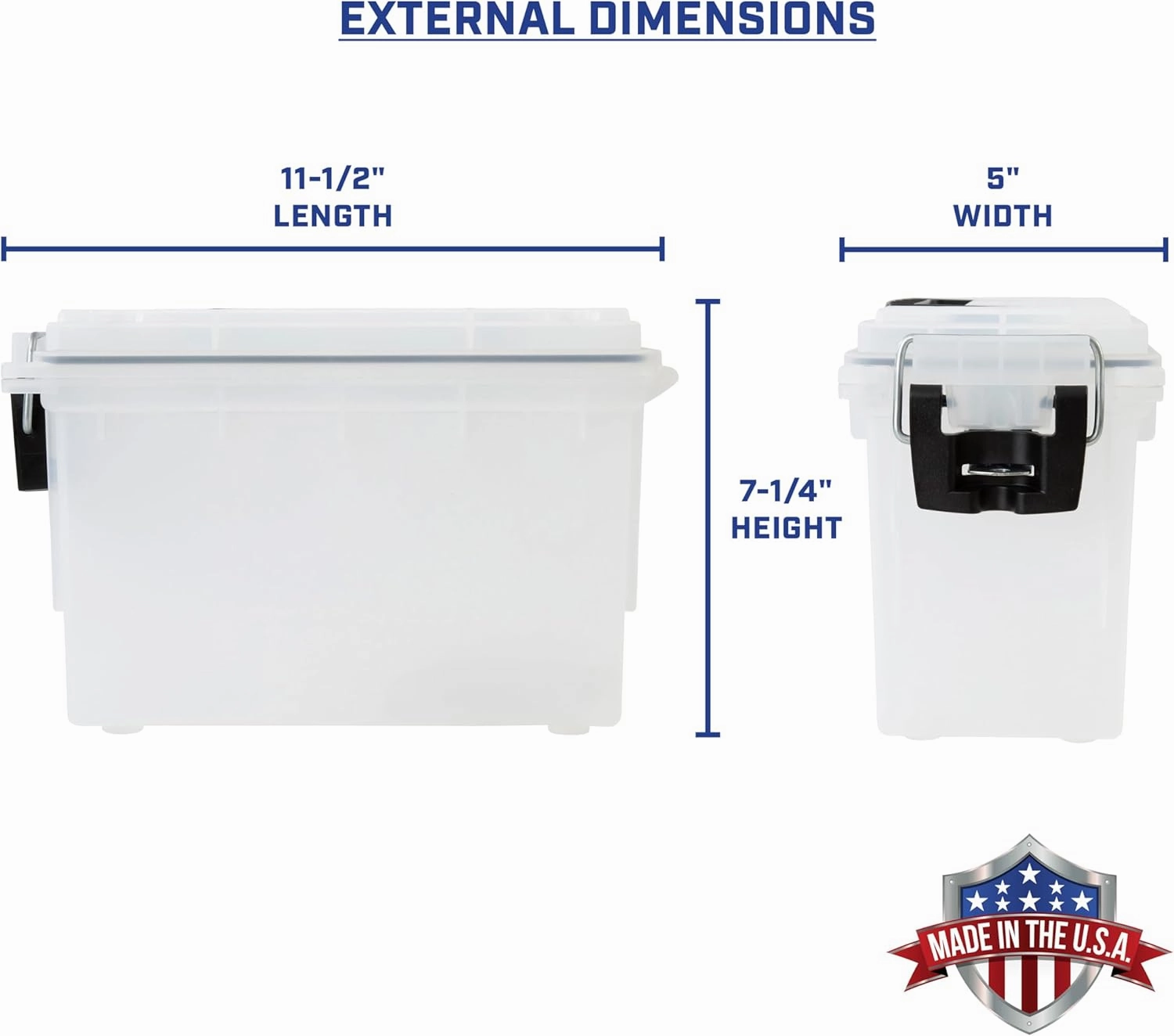Sheffield 12793 2-Pack Ammo Storage Box, Stackable .30 Cal Field Boxes, Water and Dust Resistant, Lockable Storage Box with Handle, Secures Hunting Gear, Supplies, and Bullets, Made in The USA, Frost