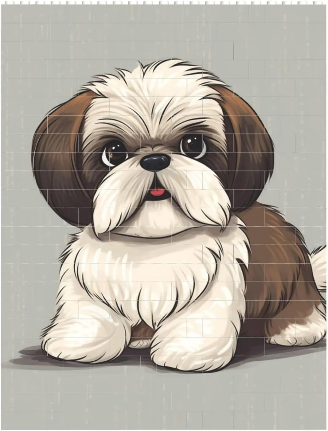 Shih Tzu Dog Building Block Puzzle Personalized Building Bricks for Adults Square Shaped Block Puzzle Building Brick Block Puzzles Valentine's Day Gifts for Home Decor Brick Puzzle