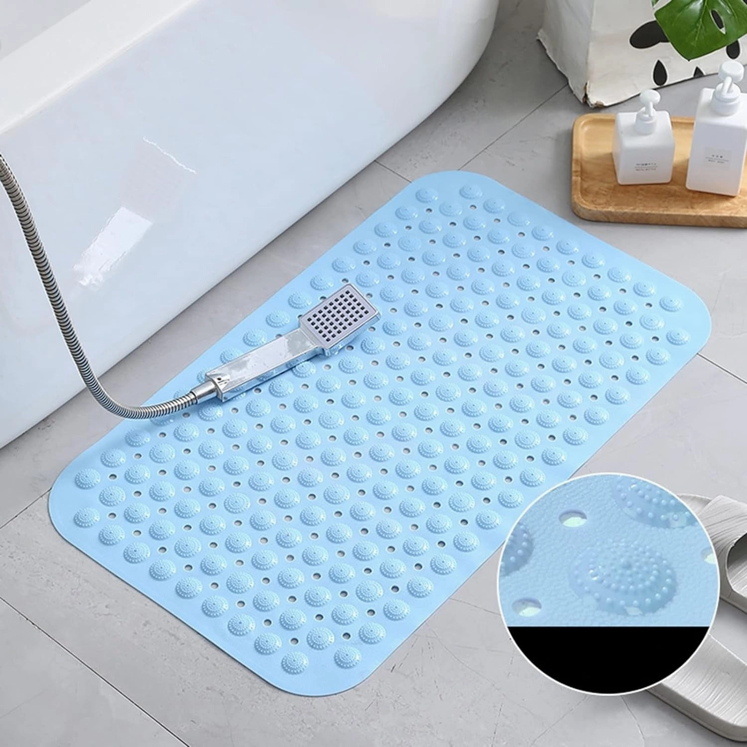 Shower Bathroom Mat Non Slip,Machine Washable, Extra Long Bathtub Mats
