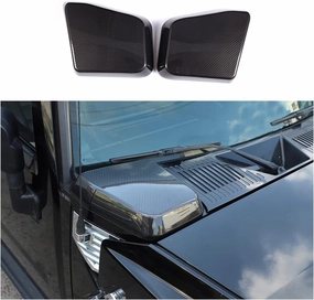 Side Air Intake Hood Vent Cover Compatible with Hummer H2 2003-2009, ABS Side Hood Air Vent Trim Cover Protection Accessories, 2PCS (Carbon Fiber Pattern Black)