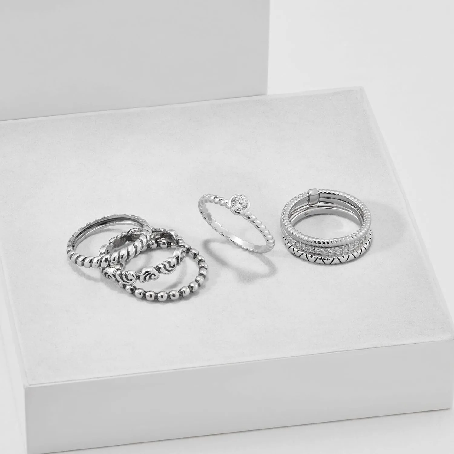 Silpada 'Belle Fleur' Twisted Stacking Ring in Sterling Silver