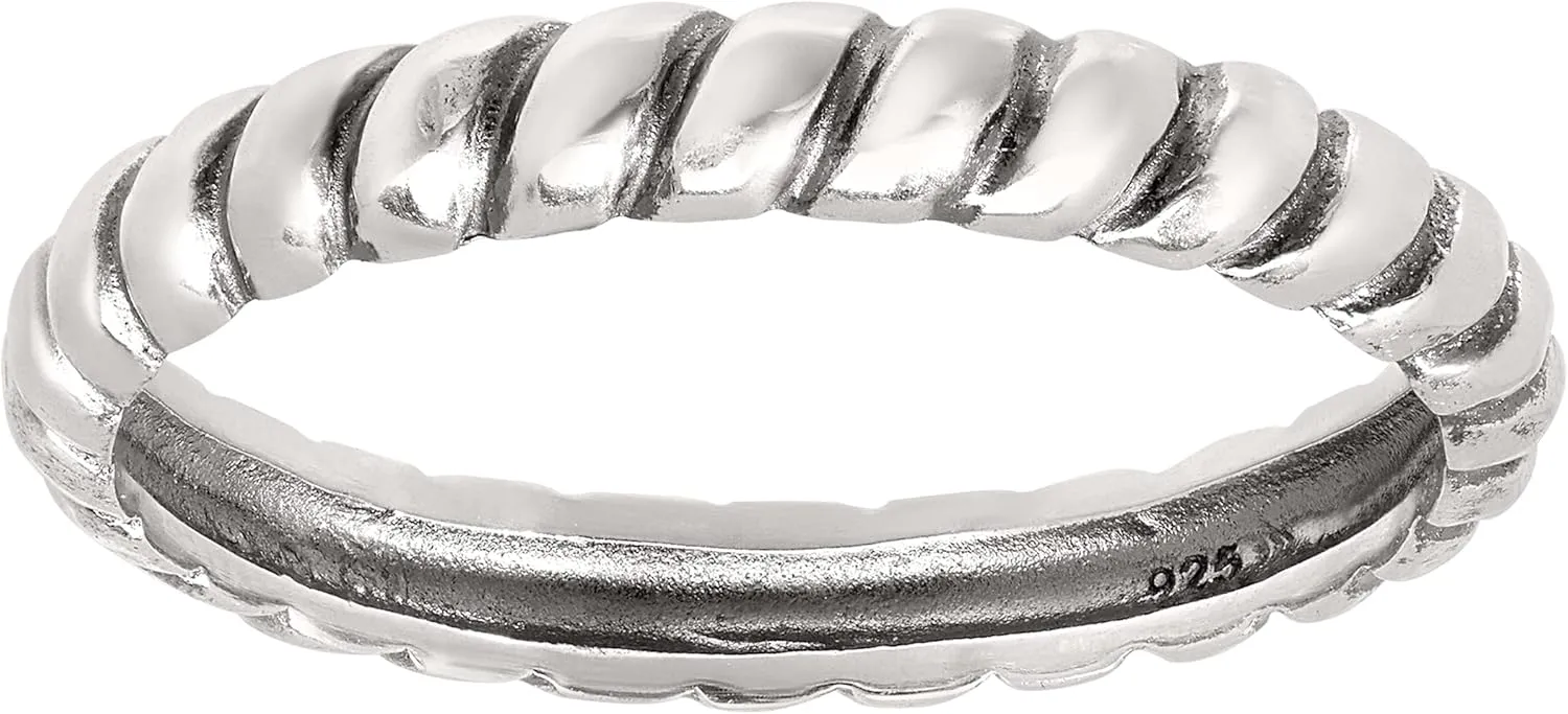 Silpada 'Belle Fleur' Twisted Stacking Ring in Sterling Silver