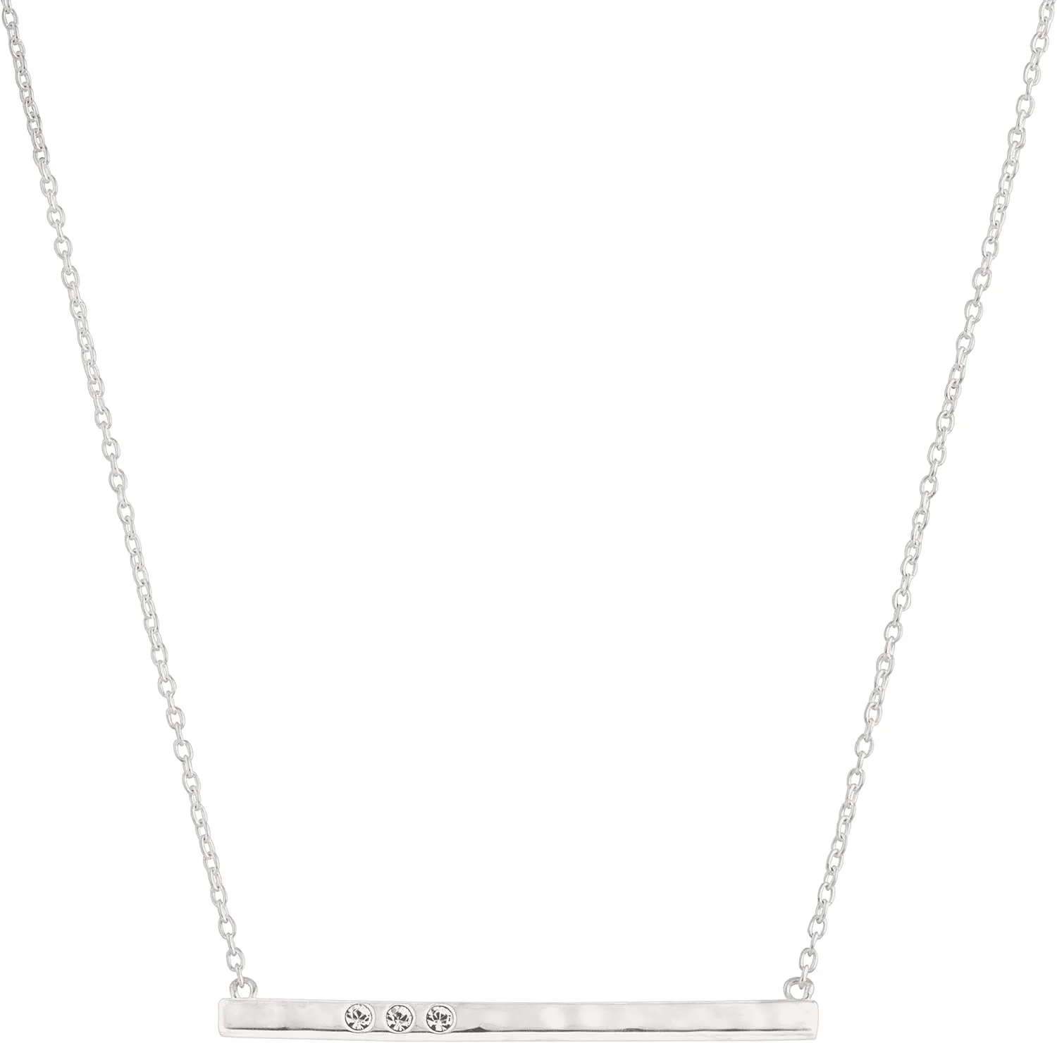 Silpada 'Dotted Line' Pendant Necklace with Crystals in Sterling Silver, 18"   2"