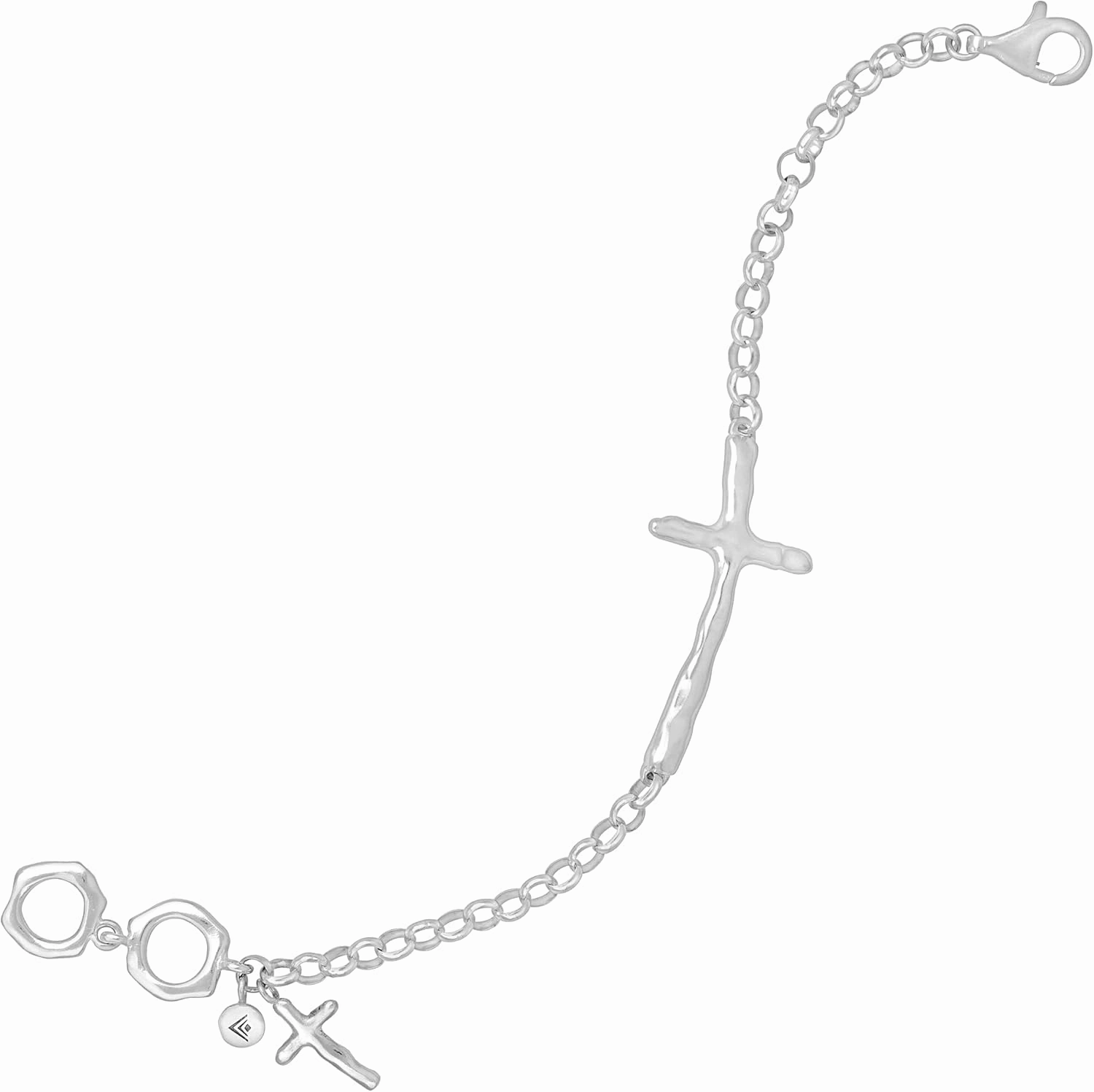 Silpada 'in Good Faith' Organic Cross Chain Bracelet in Sterling Silver, 7.5"