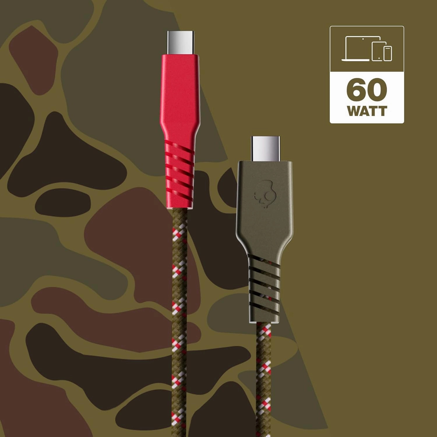 Skullcandy Line  Braided USB C Charger Cable, 60W USB C to USB C with Fast Charging for iPad/Mini/Pro/Air, Macbook Pro, Samsung Galaxy, Nintendo Switch and Laptops, 4ft - Standard Issue