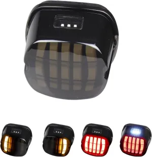 Smoked LED Tail Lights Integrated Brake Taillights with Turn Signals Compatible with Harley Touring Road King Sportster Dyna Electra Glide Heritage Softail Fatboy