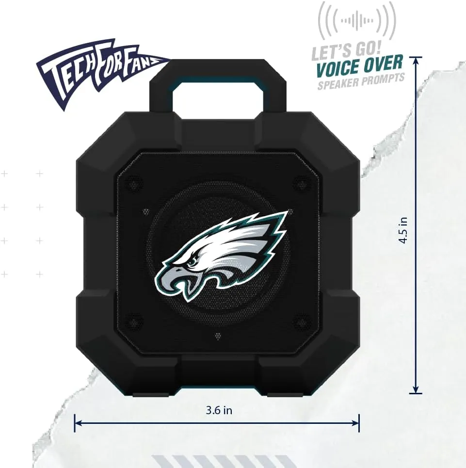 SOAR NFL Shockbox LED Wireless Bluetooth Speaker - Water Resistant IPX4, 5.0 Bluetooth with Over 5 Hours of Play Time - Small Portable Speaker - Officially Licensed NFL, Perfect Home & Outdoor Speaker