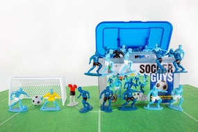 Soccer Guys - Navy/Black vs Blue/White - Inspires Kids Imaginations with Endless Hours of Creative, Open-Ended Play – Includes 2 Teams & Accessories – 27 Pieces in Every Set!