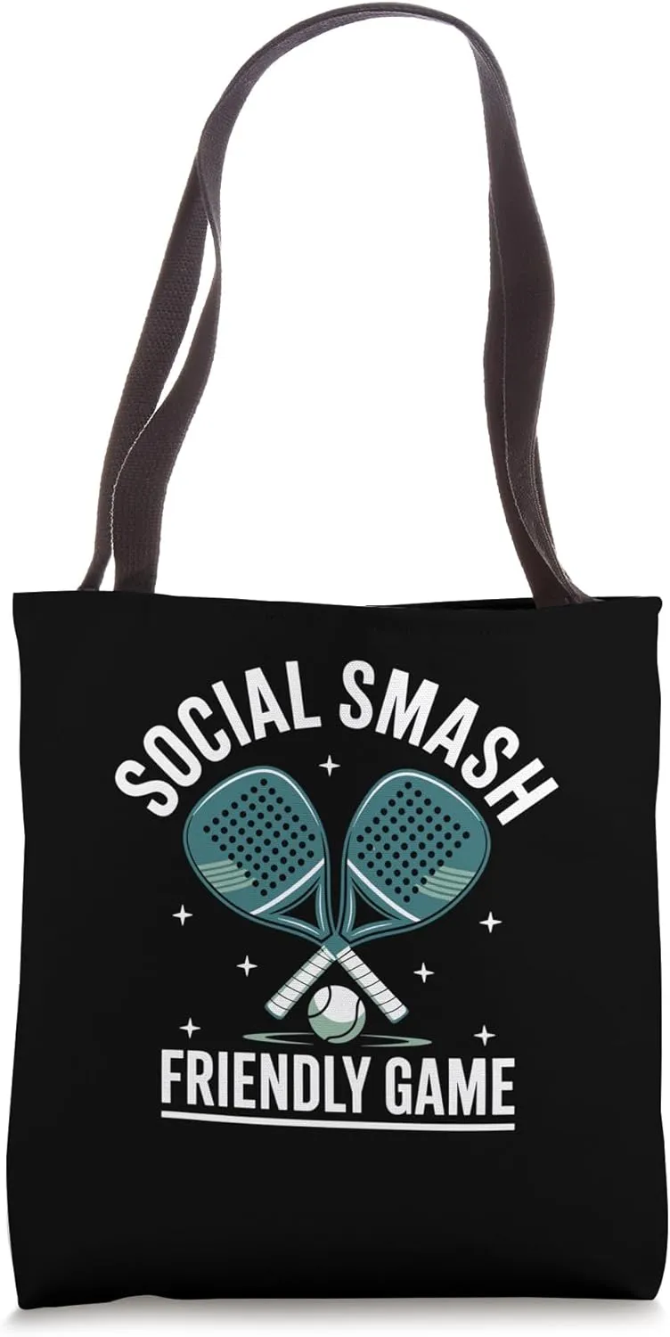 Social Smash Friendly Game Padel Sports Athlete Game Players Tote Bag