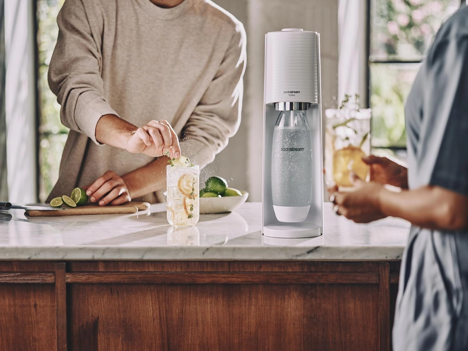 sodastream - Carbonating Bottles | Store even more fizzy drink favorites in your fridge | Dishwasher Safe | Slim Design: Fits in most car cup holders | 34 Fl Oz | Pack of 2 | White