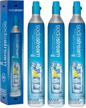 SodaStream CO2 Gas Carbonation Bundle - 3 Cylinders - Blue Screw-in System - Never run out of CO2 Again - Compatible with Fizzi, OneTouch, Jet, Spirit, Penguin, Ninja Thirsti, DrinkMate, Aarke