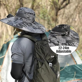 Solar Powered Fan Hat with 2 Removable Fans Wide Brim Sun Hat for Outdoor Fishing, Hiking Gardening, USB Solar Charging