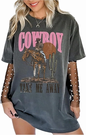 SOLY HUX Women's Graphic Tees Short Sleeve Vintage T Shirt Streetwear Country Concert Summer Tops
