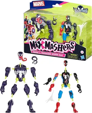 SPIDER-MAN Marvel MixMashers Venom vs. Venomized, Custom Action Figure & Accessories 2-Pack, 5-Inch-Scale Super Hero Toys for Kids Ages 4  (Amazon Exclusive)