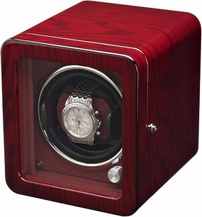 Spinner Winding Box Watch Winders - Red Wood Grain Watch Winding Box Household Watch Shaker Automatic Mechanical Watch Winder Piano Paint Watch Storage Case Dust-Proof Quiet and we